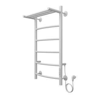 Полотенцесушитель электрический AZARIO VERONA AZ04848PW 400/800 5 секций, с полкой, тен справа, белый